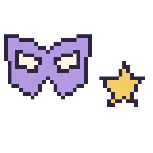 Modèle de pixel art Masque de super-héros et Étoile simple 12 × 12 sur une grille de 40 par 40 cases