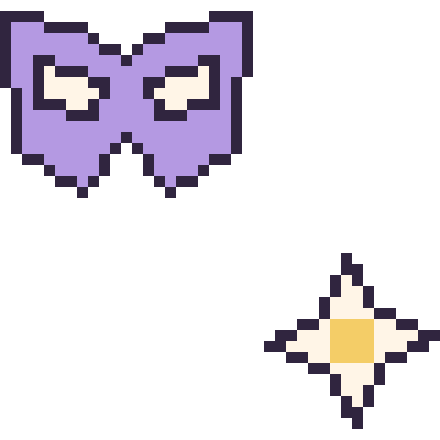 Modèle de pixel art Masque de super-héros et Etoile nether Minecraft 16 × 16 sur une grille de 40 par 40 cases