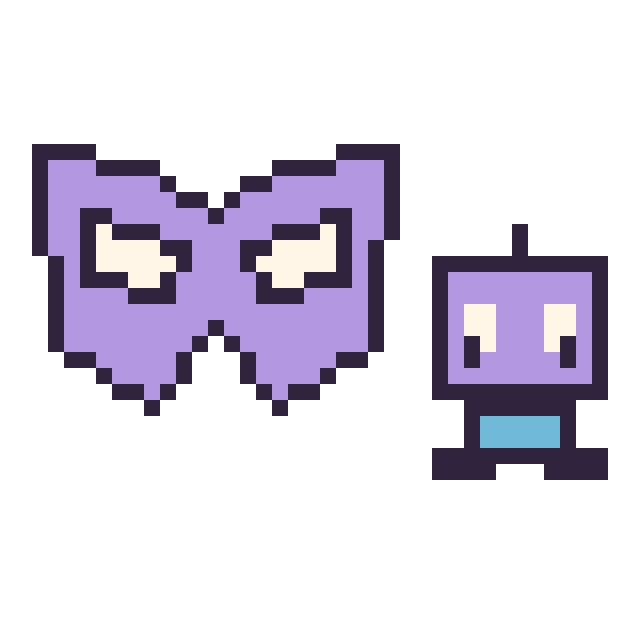 Modèle de pixel art Masque de super-héros et Robot kawaii 16 × 16 sur une grille de 40 par 40 cases