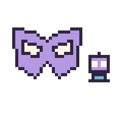 Pixel art Masque de super-héros et Robot simple 10 × 10, grille 40 × 40