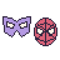 Pixel art Masque de super-héros et Spider-Man, grille 48 × 48