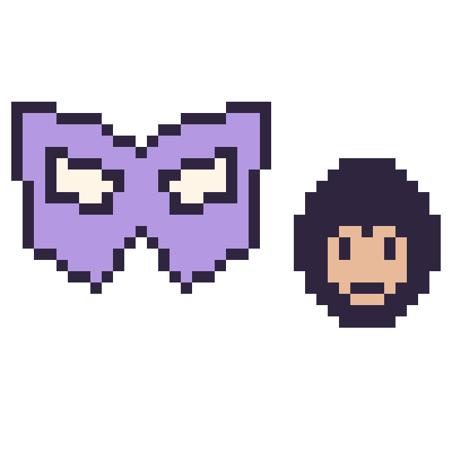 Modèle de pixel art Masque de super-héros et Superman mini sur une grille de 40 par 40 cases
