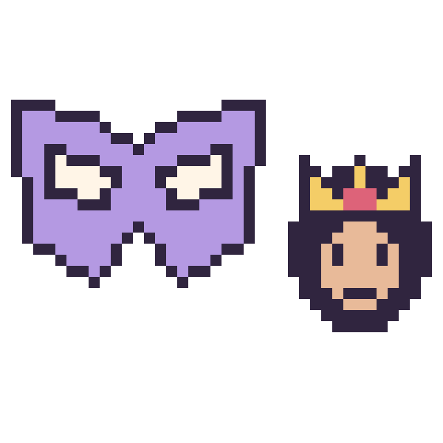Modèle de pixel art Masque de super-héros et Wonder Woman mini sur une grille de 40 par 40 cases