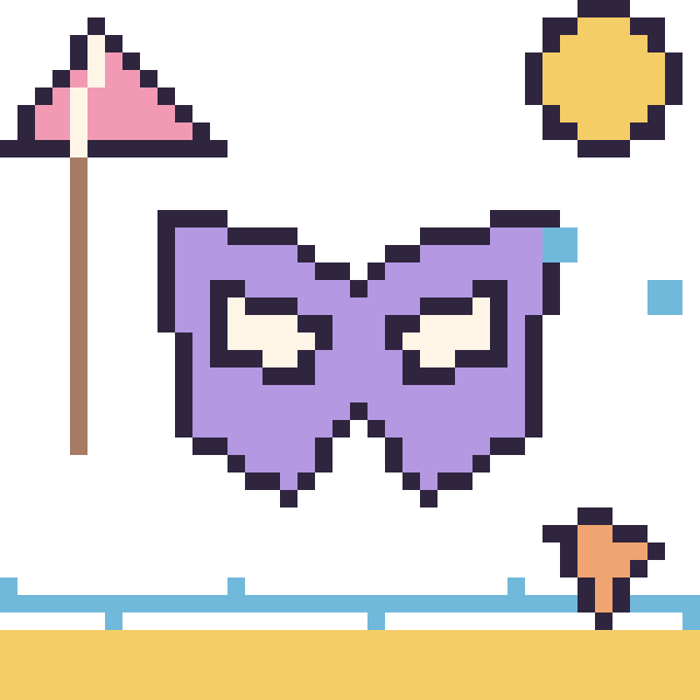 Modèle de pixel art Masque de super-héros à la plage sur une grille de 40 par 40 cases