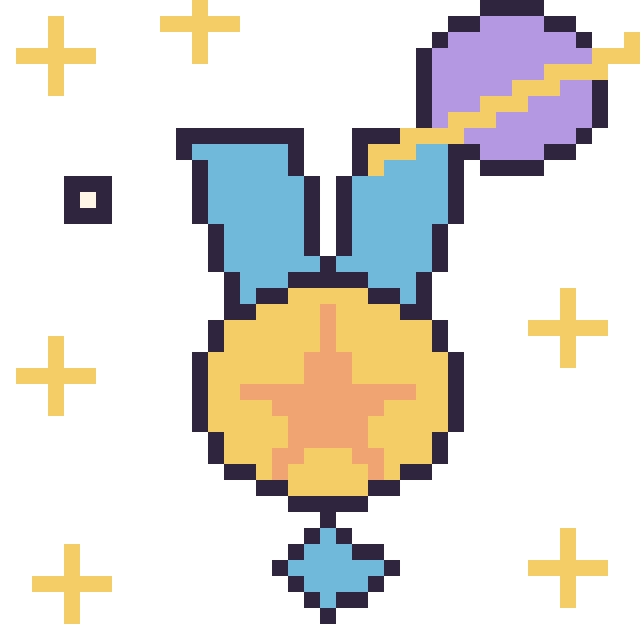 Modèle de pixel art Médaille dans l’espace sur une grille de 40 par 40 cases