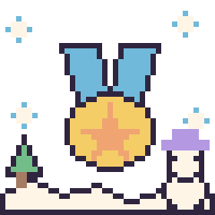 Pixel art Médaille en hiver, grille 40 × 40