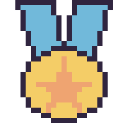 Pixel art Médaille, grille 24 × 24
