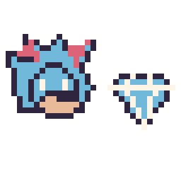 Pixel art Metal Sonic mini et Diamant simple 12 × 12, grille 32 × 32