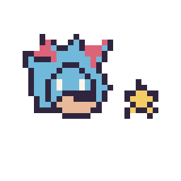 Pixel art Metal Sonic mini et Étoile mini, grille 32 × 32