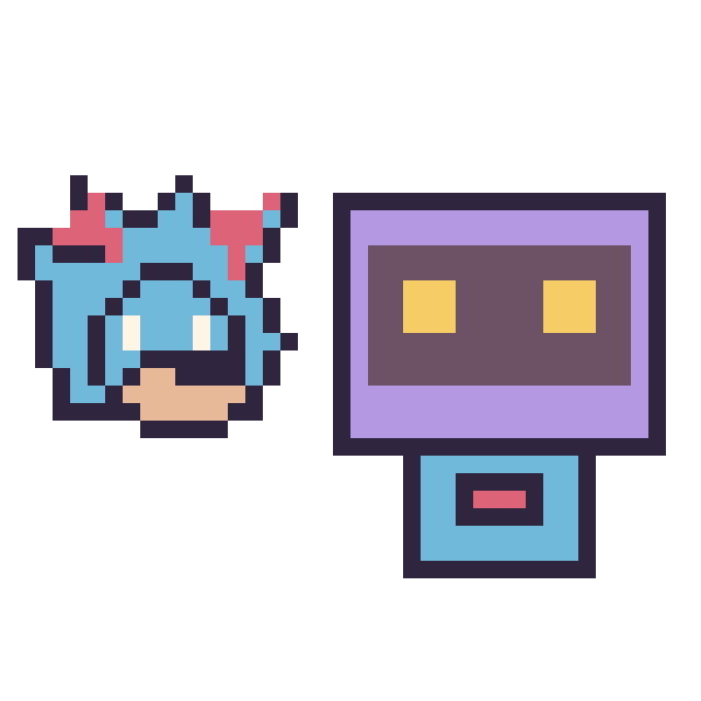 Modèle de pixel art Metal Sonic mini et Robot rétro sur une grille de 40 par 40 cases