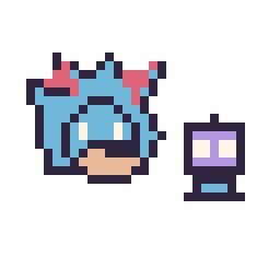 Pixel art Metal Sonic mini et Robot simple 10 × 10, grille 32 × 32
