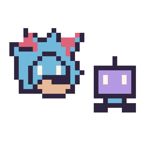 Modèle de pixel art Metal Sonic mini et Robot simple 12 × 12 sur une grille de 32 par 32 cases