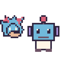 Pixel art Metal Sonic mini et Robot, grille 40 × 40