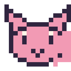 Pixel art Mew mini 16 × 16, grille 16 × 16