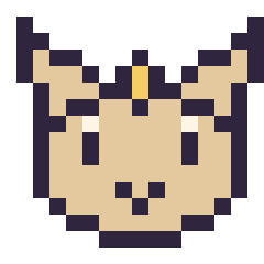 Pixel art Miaouss mini 16 × 16, grille 16 × 16