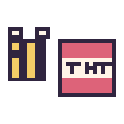 Pixel art Abeille Minecraft 16 × 16 et Bloc tnt Minecraft 16 × 16, grille 32 × 32