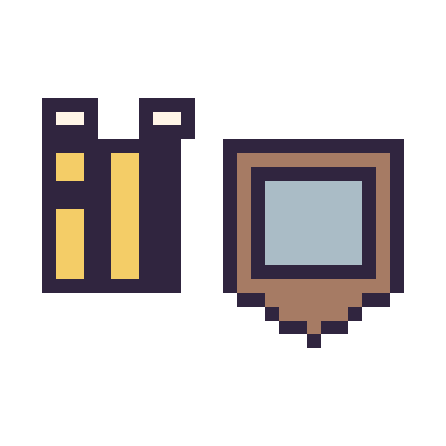 Modèle de pixel art Abeille Minecraft 16 × 16 et Bouclier Minecraft 16 × 16 sur une grille de 32 par 32 cases