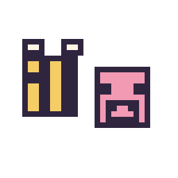 Pixel art Abeille Minecraft 16 × 16 et Cochon Minecraft 16 × 16, grille 32 × 32