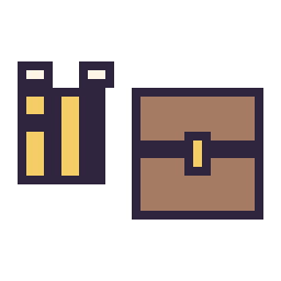 Pixel art Abeille Minecraft 16 × 16 et Coffre Minecraft 16 × 16, grille 32 × 32