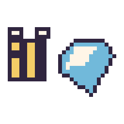 Pixel art Abeille Minecraft 16 × 16 et Diamant Minecraft 16 × 16, grille 32 × 32