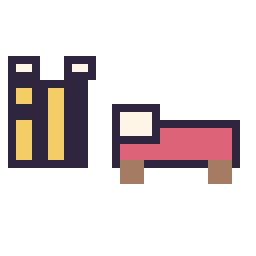 Pixel art Abeille Minecraft 16 × 16 et Lit Minecraft 16 × 16, grille 32 × 32
