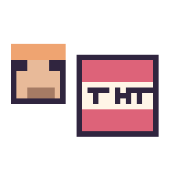 Pixel art Alex Minecraft 16 × 16 et Bloc tnt Minecraft 16 × 16, grille 32 × 32