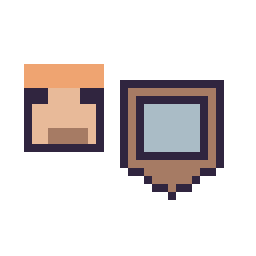 Pixel art Alex Minecraft 16 × 16 et Bouclier Minecraft 16 × 16, grille 32 × 32