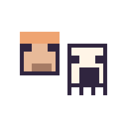 Pixel art Alex Minecraft 16 × 16 et Ghast Minecraft 16 × 16, grille 32 × 32