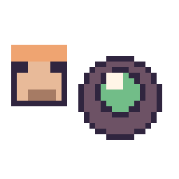 Pixel art Alex Minecraft 16 × 16 et Perle ender Minecraft 16 × 16, grille 32 × 32