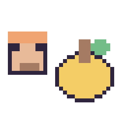 Pixel art Alex Minecraft 16 × 16 et Pomme doree Minecraft 16 × 16, grille 32 × 32