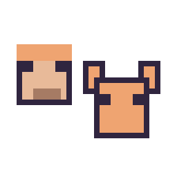 Pixel art Alex Minecraft 16 × 16 et Renard Minecraft 16 × 16, grille 32 × 32