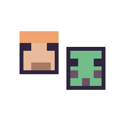 Pixel art Alex Minecraft 16 × 16 et Slime Minecraft 16 × 16, grille 32 × 32