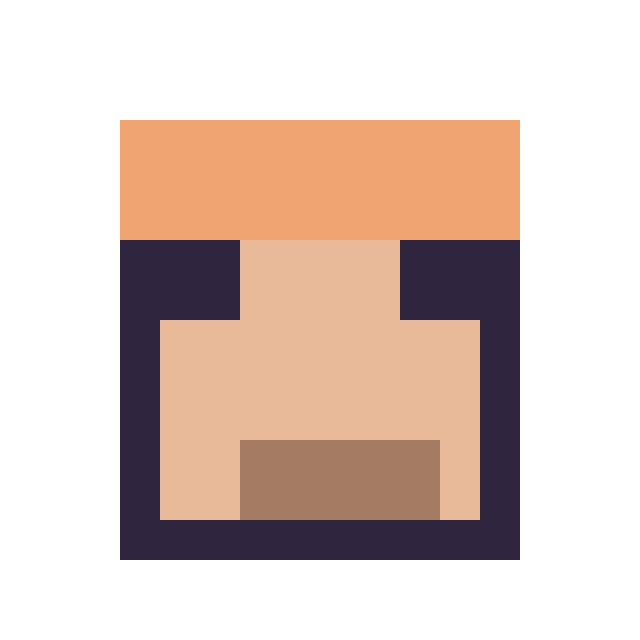 Modèle de pixel art Alex Minecraft 16 × 16 sur une grille de 16 par 16 cases