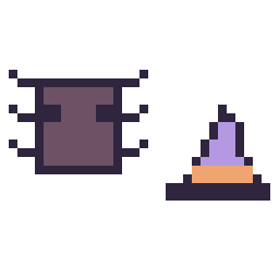 Pixel art Araignée Minecraft 16 × 16 et Chapeau de sorcière simple 12 × 12, grille 32 × 32