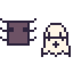 Pixel art Araignée Minecraft 16 × 16 et Fantôme kawaii 16 × 16, grille 32 × 32