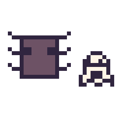 Pixel art Araignée Minecraft 16 × 16 et Fantôme simple 10 × 10, grille 32 × 32