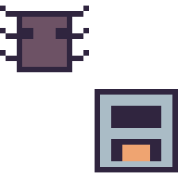 Pixel art Araignée Minecraft 16 × 16 et Four Minecraft 16 × 16, grille 32 × 32