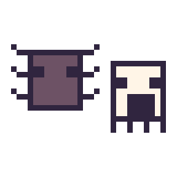 Pixel art Araignée Minecraft 16 × 16 et Ghast Minecraft 16 × 16, grille 32 × 32