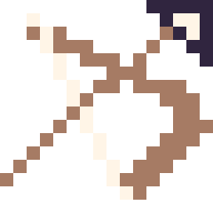 Pixel art Arc Minecraft 16 × 16, grille 16 × 16