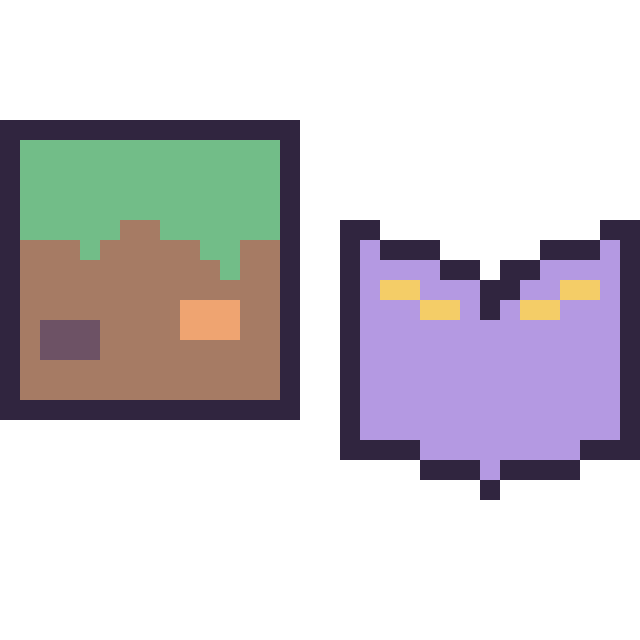 Modèle de pixel art Bloc herbe Minecraft 16 × 16 et Livre enchante Minecraft 16 × 16 sur une grille de 32 par 32 cases