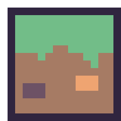 Pixel art Bloc herbe Minecraft 16 × 16, grille 16 × 16