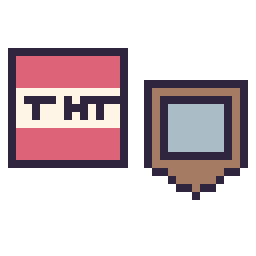 Pixel art Bloc tnt Minecraft 16 × 16 et Bouclier Minecraft 16 × 16, grille 32 × 32