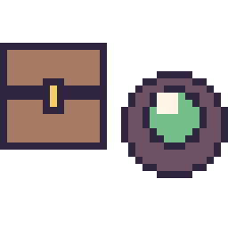 Pixel art Coffre Minecraft 16 × 16 et Perle ender Minecraft 16 × 16, grille 32 × 32