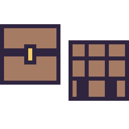 Pixel art Coffre Minecraft 16 × 16 et Table craft Minecraft 16 × 16, grille 32 × 32
