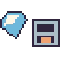 Pixel art Diamant Minecraft 16 × 16 et Four Minecraft 16 × 16, grille 32 × 32