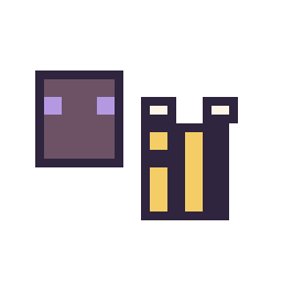 Pixel art Enderman Minecraft 16 × 16 et Abeille Minecraft 16 × 16, grille 32 × 32