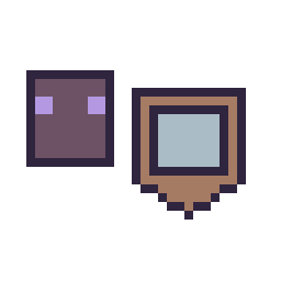 Pixel art Enderman Minecraft 16 × 16 et Bouclier Minecraft 16 × 16, grille 32 × 32