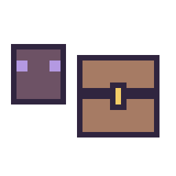Pixel art Enderman Minecraft 16 × 16 et Coffre Minecraft 16 × 16, grille 32 × 32