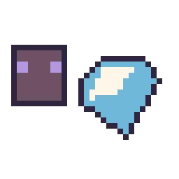 Pixel art Enderman Minecraft 16 × 16 et Diamant Minecraft 16 × 16, grille 32 × 32
