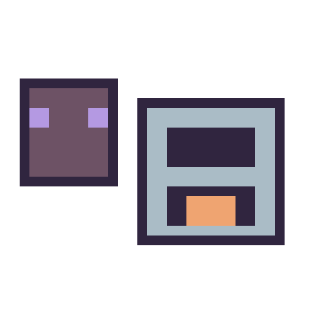 Modèle de pixel art Enderman Minecraft 16 × 16 et Four Minecraft 16 × 16 sur une grille de 32 par 32 cases